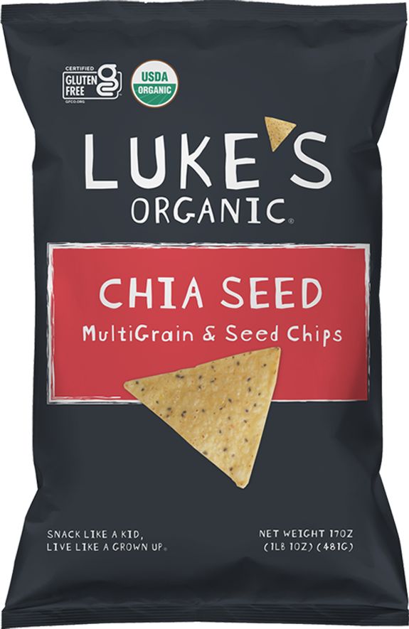 Luke's Organic Chia Seed multigrain & seed chips bag