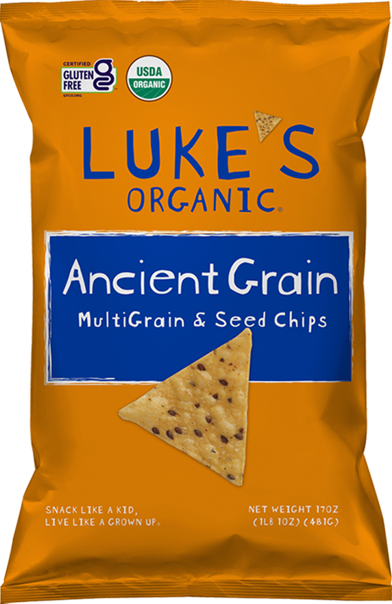 Luke's Organic Ancient Grain multigrain & seed chips bag